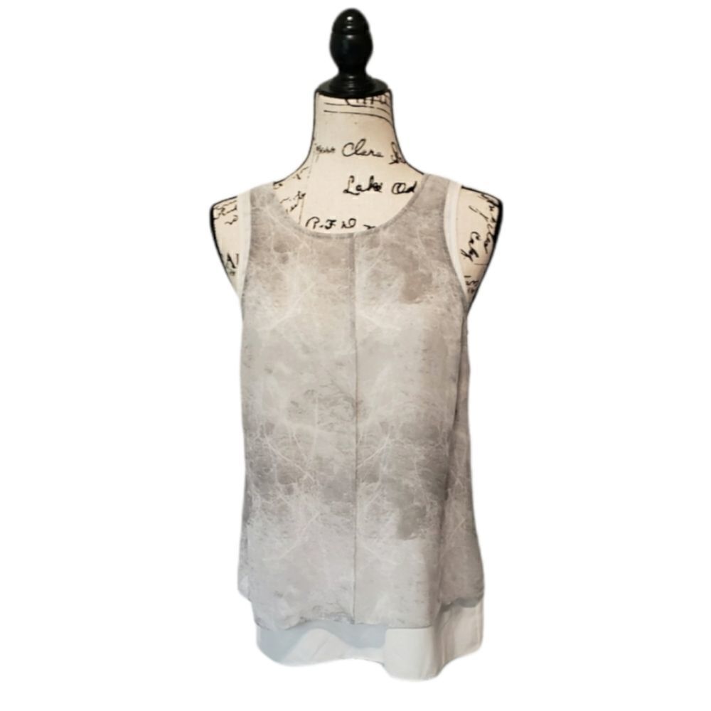 DKNY marble design layered dressy tank